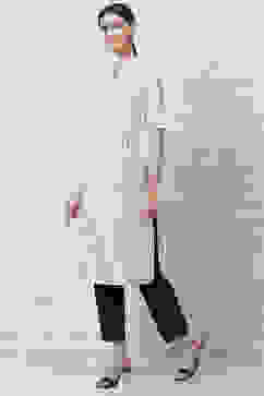 Off-white Printed Straight Kurta image number 2