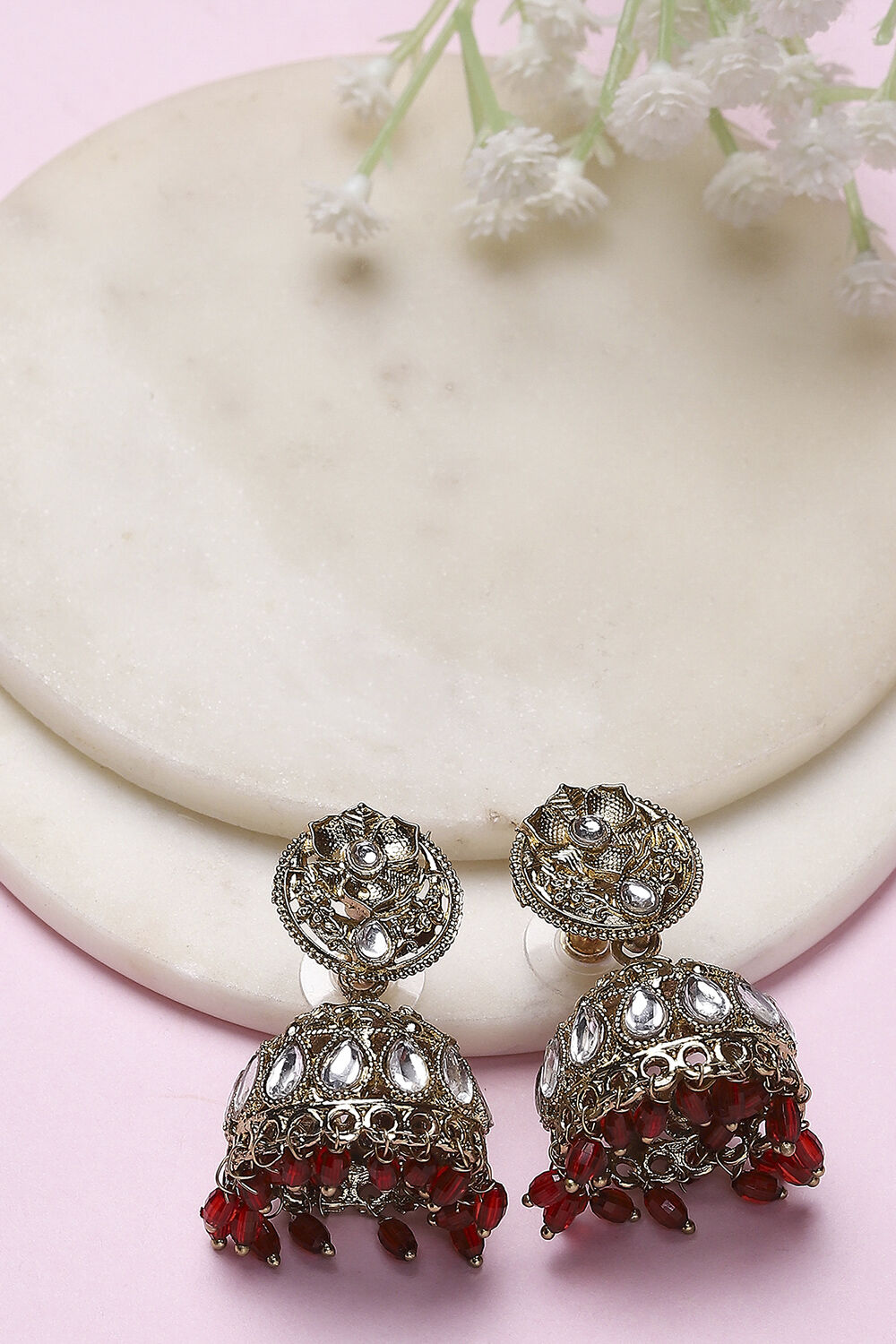 Red Alloy Jhumka image number 0