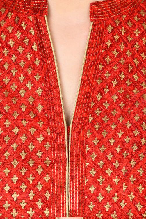 Red Straight Polyester Suit Set image number 5