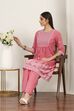 Pink Cotton Kurta Pants Set
