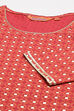 Red Cambric Cotton Straight Kurta image number 1