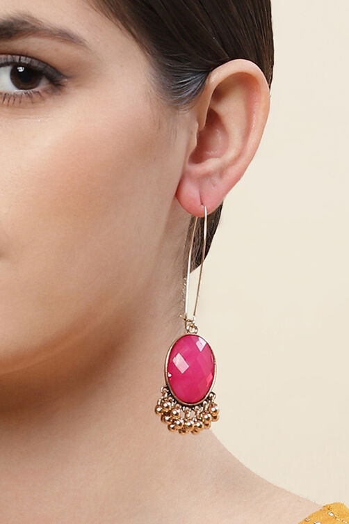 Pink Alloy Earrings image number 1