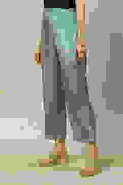 Grey LIVA Flared Printed Palazzo image number 2