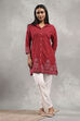 Red Cotton Printed Straight Top image number 5