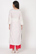 Off White Viscose Straight Kurta image number 4