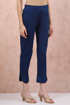 Navy Blue Art Silk Pants image number 3