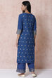 Indigo LIVA Straight Kurta image number 4