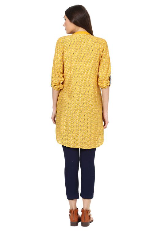 Yellow Straight Viscose Rayon Indie Top image number 5