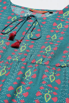 Teal LIVA Straight Dress image number 1