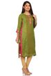 Green Straight Cotton Kurta image number 1