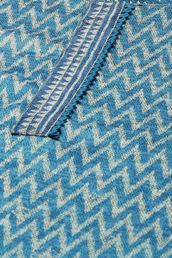 Sky Blue Acrylic Straight Printed Kurta Palazzo Suit Set image number 1