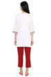 White Straight Poly Cotton Indie Top image number 4