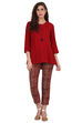 Maroon Cotton Flex Slim Pants image number 1