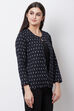 Black Cotton And Flex Straight Jacket image number 3