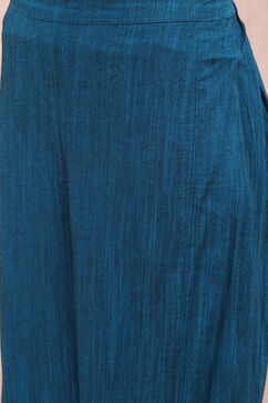 Teal Blue Art Silk Kalidar Suit Set image number 2