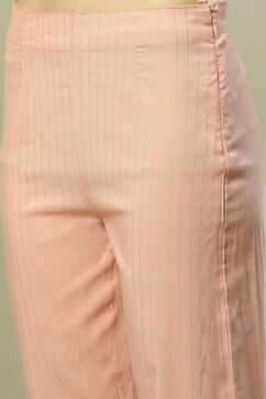 Peach Viscose Woven Straight Kurta Suit Set image number 2