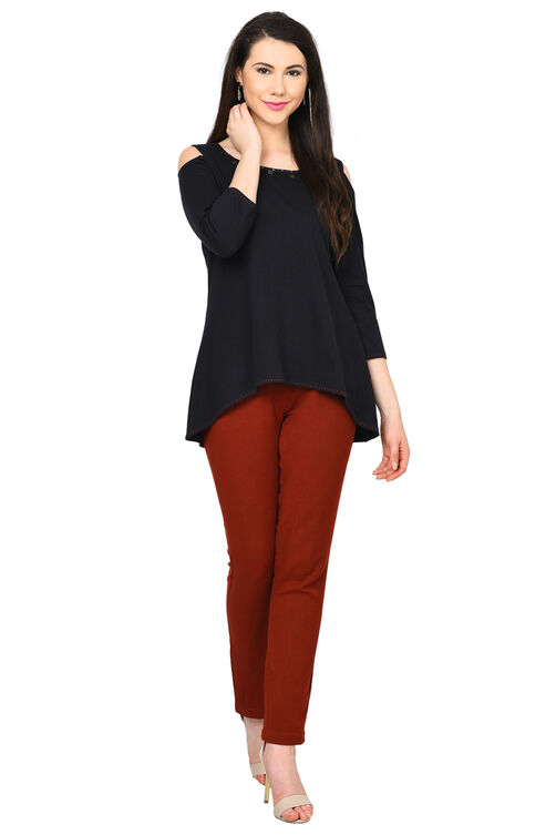 Black Straight Viscose Indie Top image number 0
