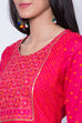 Pink Cotton Straight Kurta image number 1