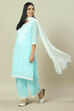 Sky Blue Cotton Blend Straight Kurta image number 0