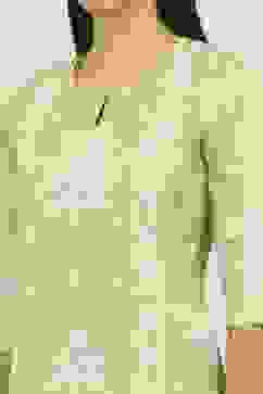 Yellow Viscose Polyester Straight Suit Sets image number 1