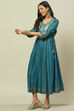 Teal Blue Viscose Kalidar Dress image number 2