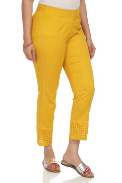 Mustard Solid Slim Pants image number 1