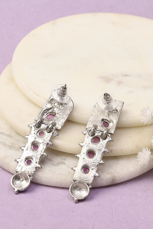 Pink Oxidised Alloy Earrings image number 2