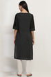 Black Cotton Straight Kurta image number 3