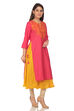 Pink Flared Poly Cotton Kurta image number 2