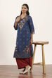 Blue Viscose Rayon Straight Kurta Pants Set image number 0