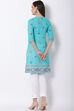Mint Green Cotton Straight Kurta image number 5