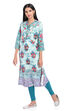 Lime Green Straight Viscose Rayon Kurta image number 3