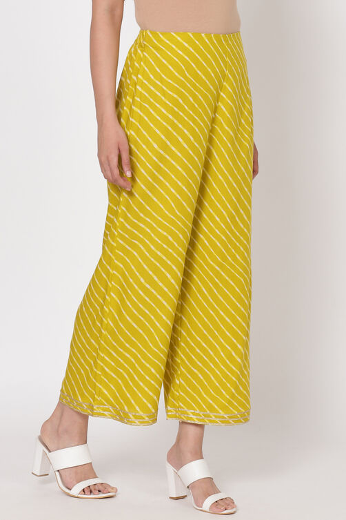 Lime Green Viscose Rayon Palazzo image number 3