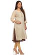 Beige Straight Cotton Kurta image number 1