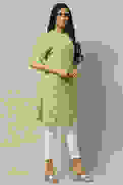 Green Rayon Staight Kurta image number 4