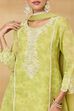 Light Green Polyester A-Line Printed Suit Set image number 1