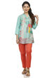Mint Green Straight Viscose Indie Top image number 0