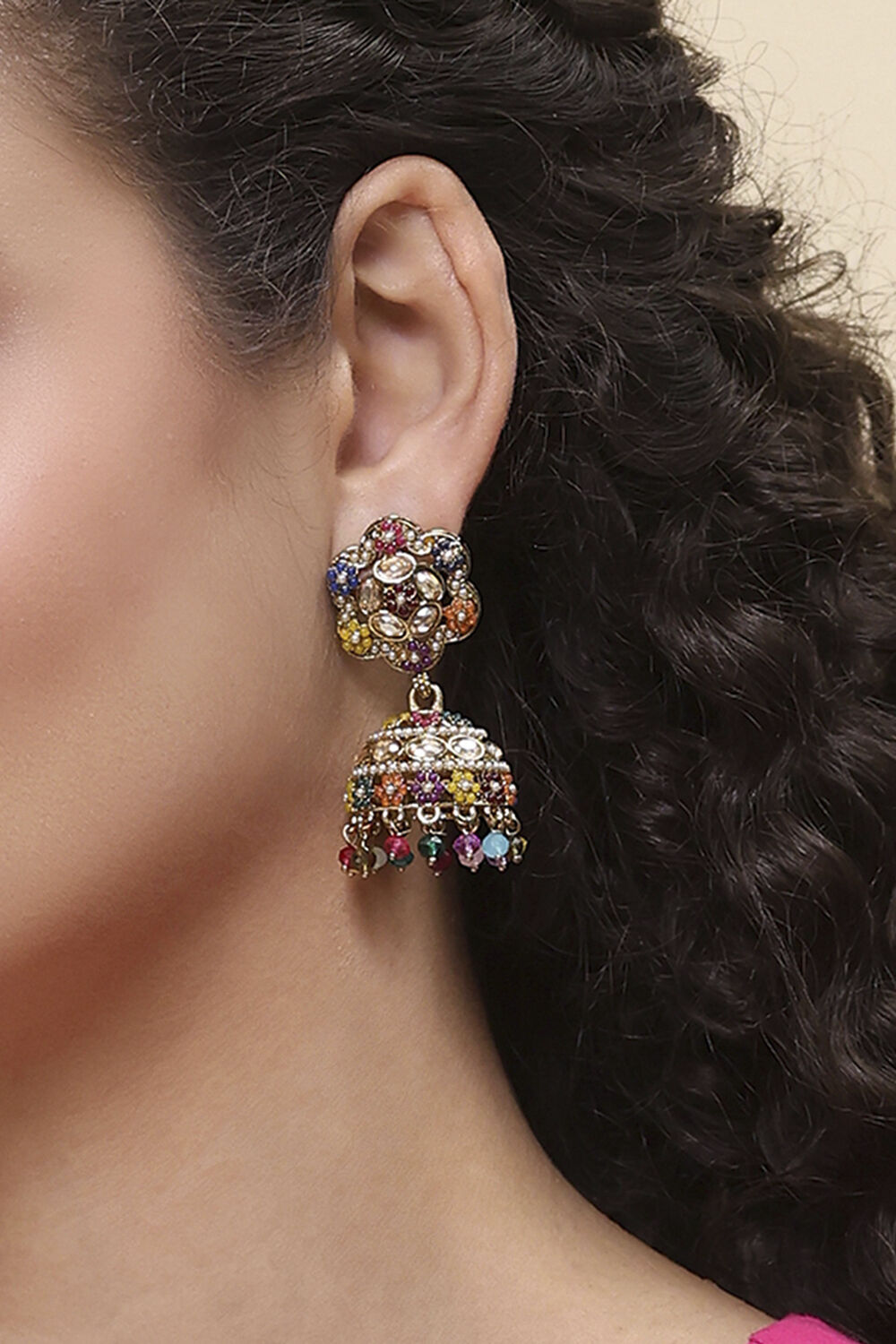 Multicolor Alloy Jhumka image number 1