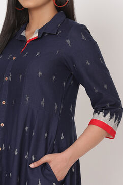 Navy Blue Cotton Flex Dress image number 1