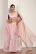 Pink Polyester Kalidar Lehenga Set image number 6