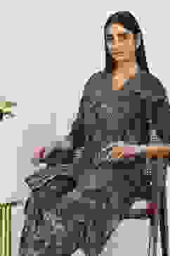 Green Viscose Polyester Viscose Rayon Kurta Pants Set image number 6