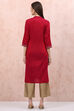 Magenta Art Silk Straight Kurta image number 4