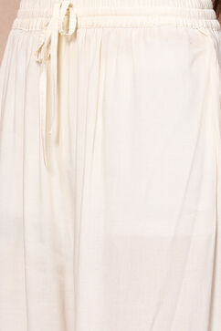 Cream LIVA Straight Suit Set image number 3