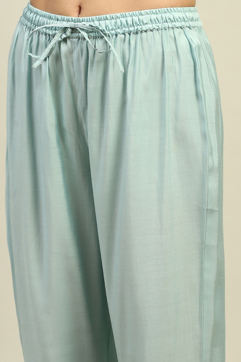 Blue Viscose Muslin Straight Printed Kurta Palazzo Suit Set image number 1