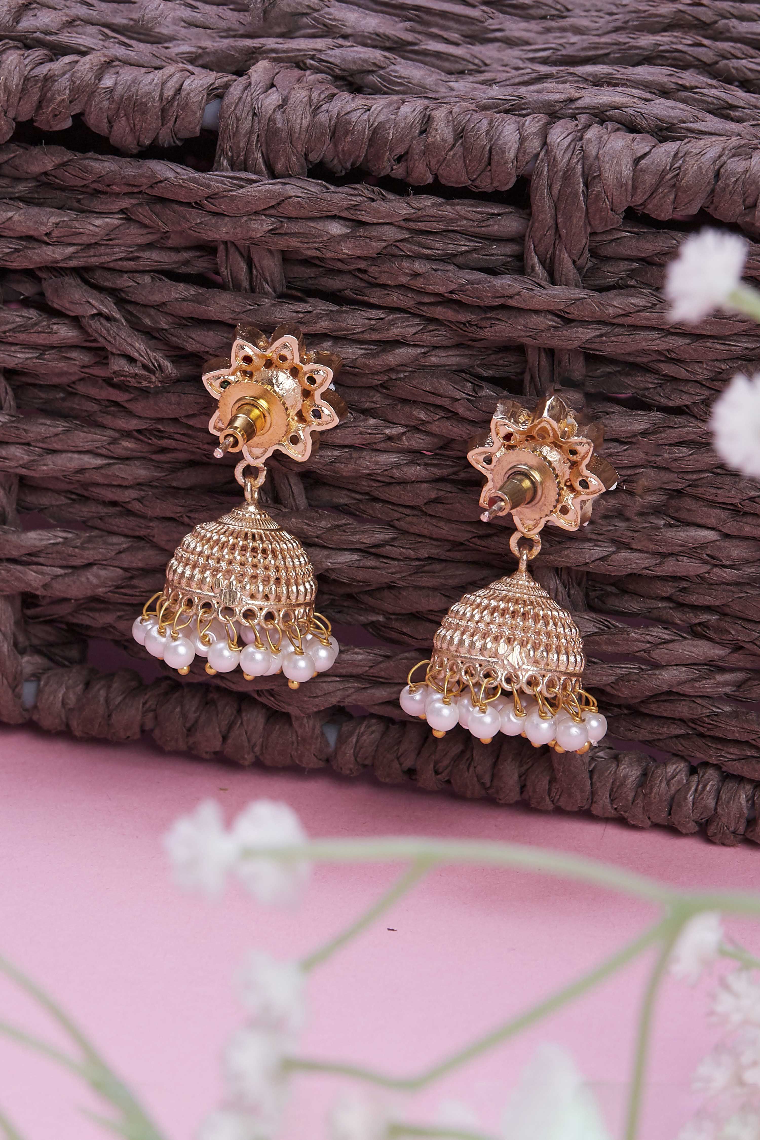 Multicolor Brass Jhumka image number 2