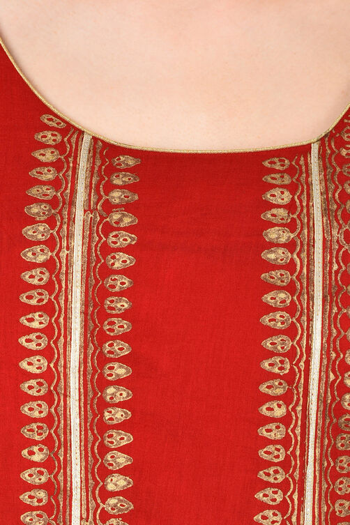 Maroon Kalidar Viscose Kurta image number 5