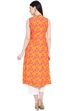 Orange Viscose Flared Kurta image number 4
