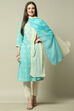 Turquoise Cambric Straight Suit Set image number 7
