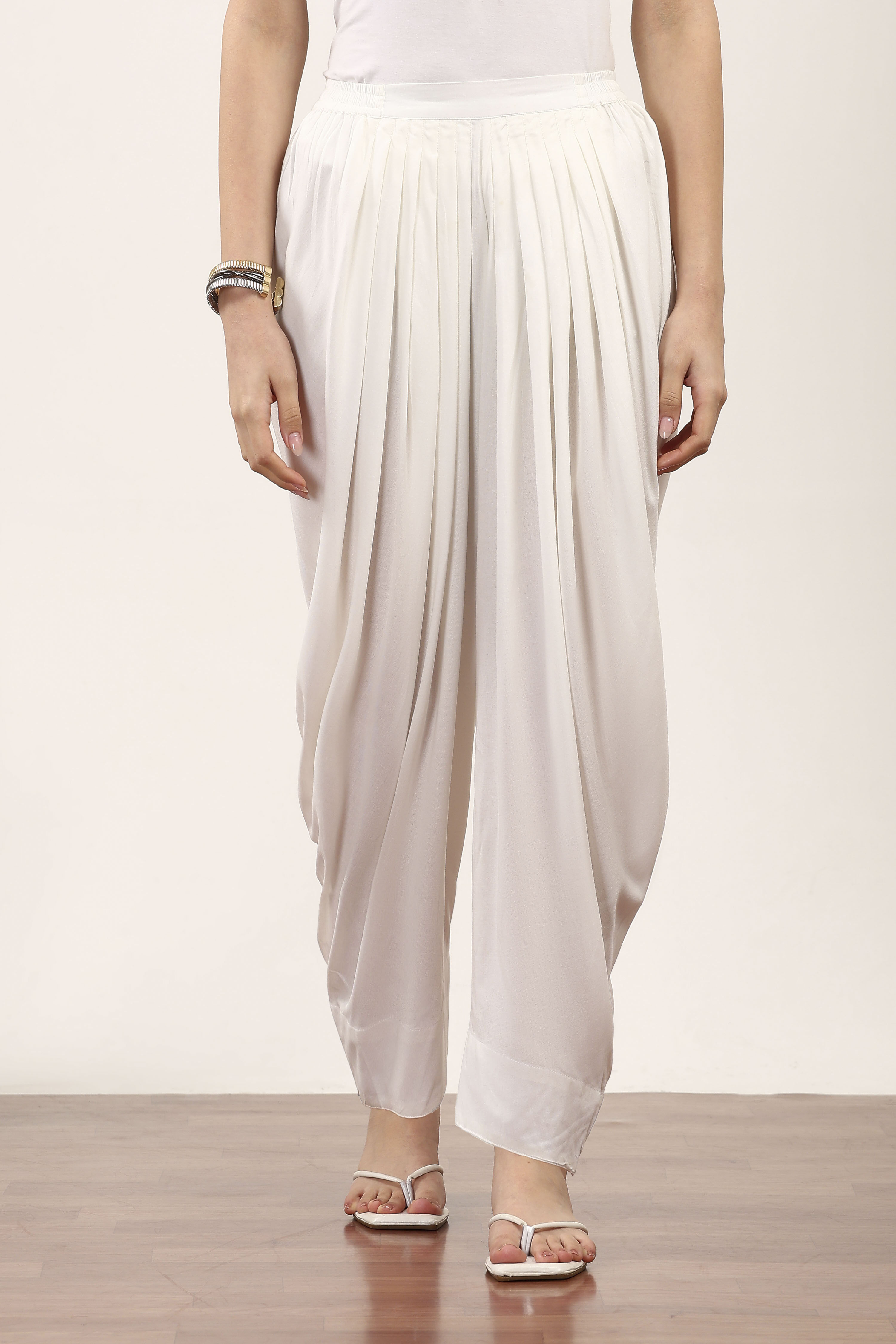 White Rayon Viscose Rayon Salwar image number 5