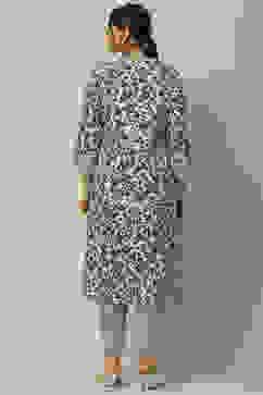 Black Rayon Straight Suit Set image number 4